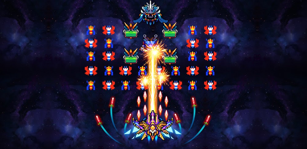 Cover Image of Galaxy Force: Falcon Squad v100.10 MOD APK (Unlimited Money)