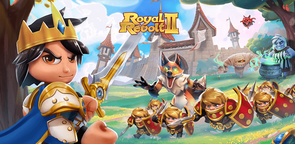 Cover Image of Royal Revolt 2 v10.4.0 MOD APK (God Mode, Dumb Enemies)